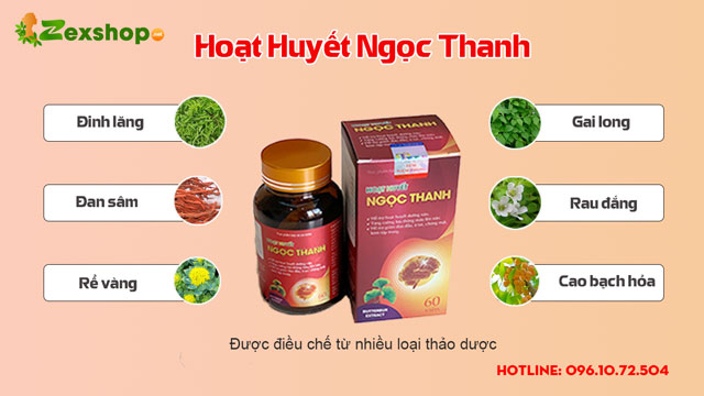 Thành phần có trong Hoạt Huyết Ngọc Thanh