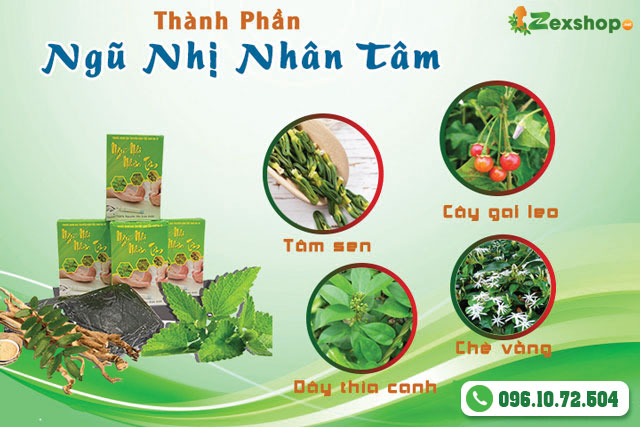 Thành phần của sản phẩm Ngũ Nhị Nhân Tâm