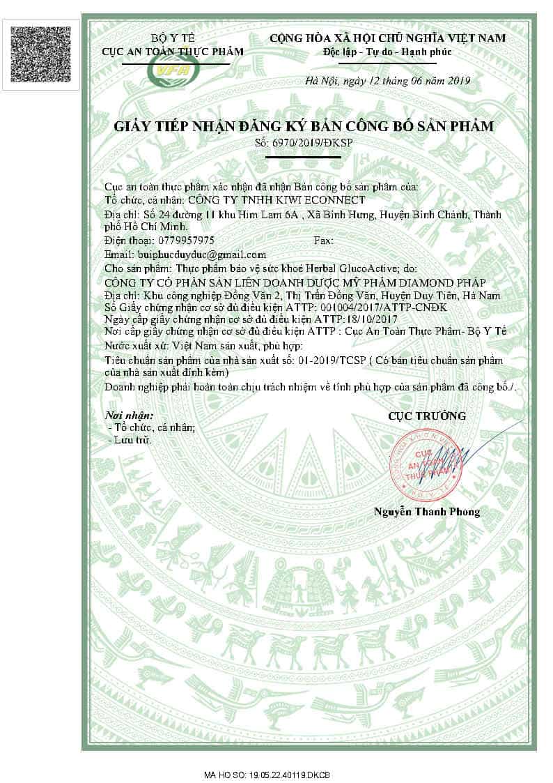 công bố herbal glucoactive