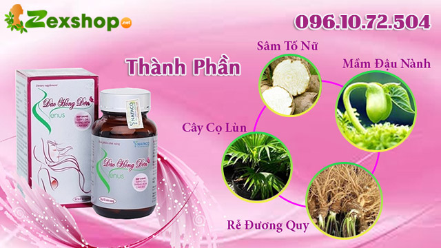 thành phần có trong sản phẩm đào hồng đơn venus