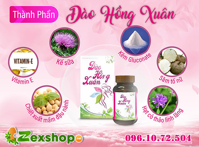 thành phần có trong sản phẩm đào hồng xuân