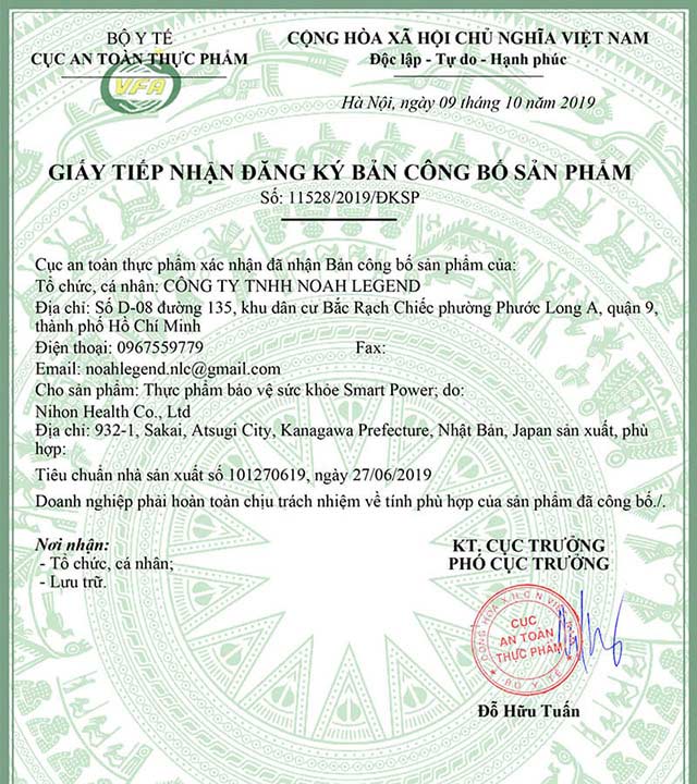 Smart Power chứng nhận