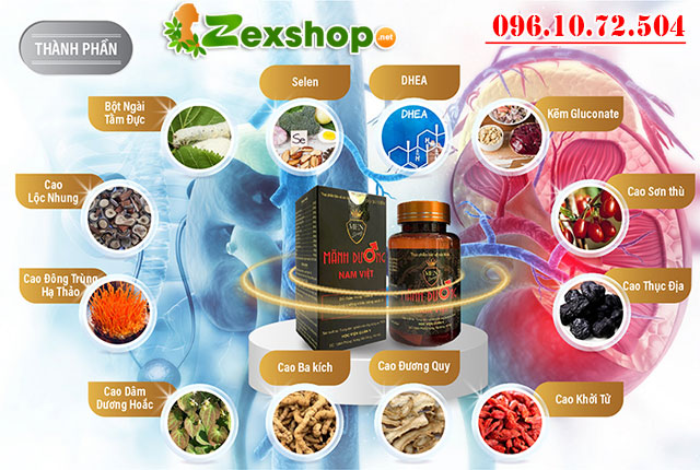 thành phần có trong sản phẩm mãnh dương nam việt