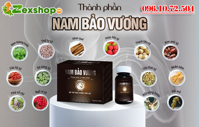 thành phần có trong sản phẩm nam bảo vương