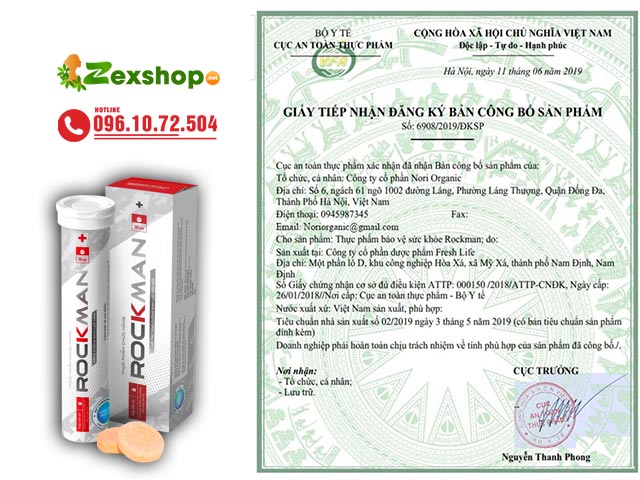 Giấy công bố sản phẩm Rockman
